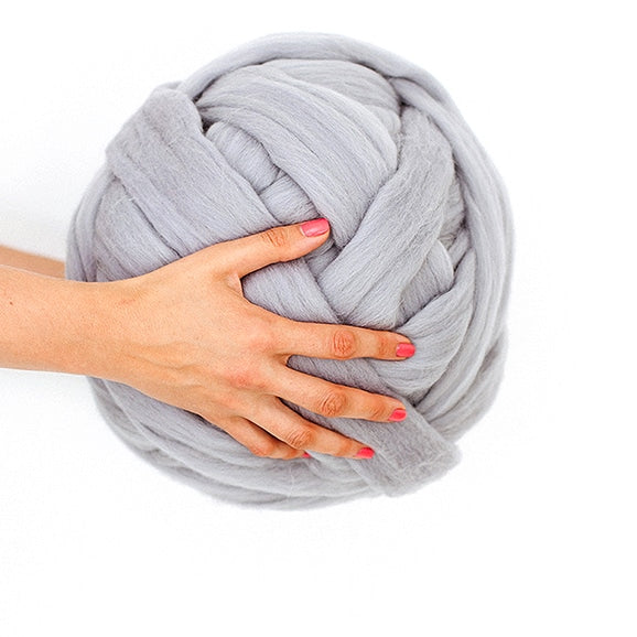 Thick Chunky Yarn, Chunky Wool Yarn, Soft Polyester Yarn, Arm Knitting Yarn, Weight Yarn, Knit Yarn for Knitted Blanket/ Sweater/ Weaving Macrame Blue