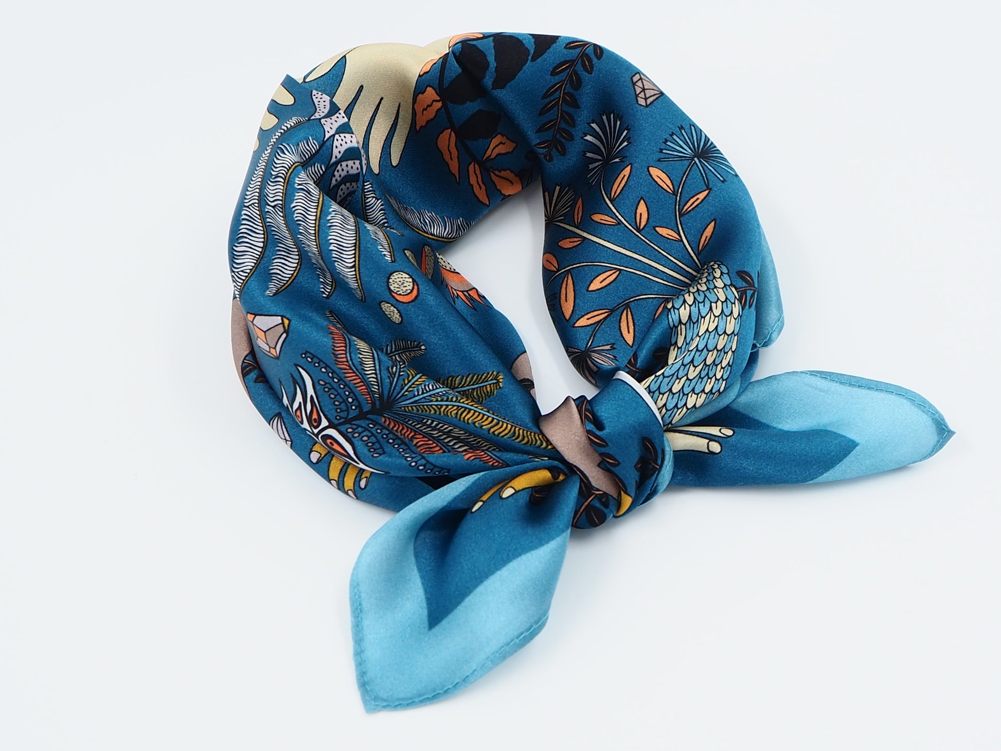 blue silk scarf