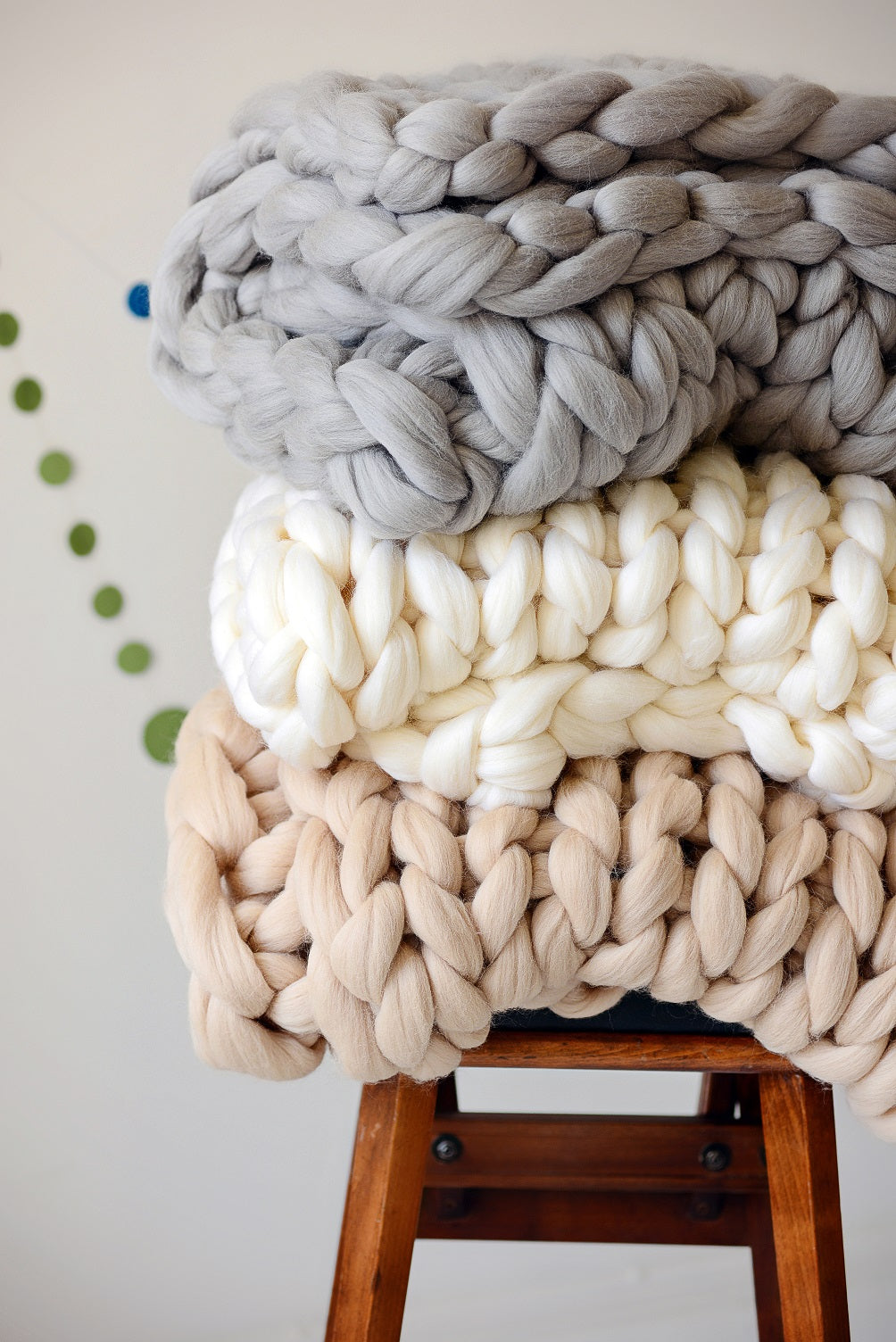 Arm Knitting Kit Pattern,blanket 30x50, Merino Blanket, Chunky