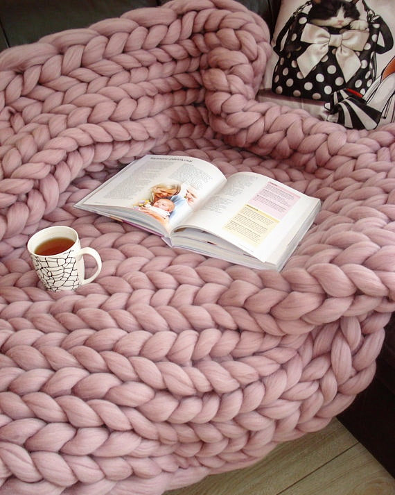 chunky knit blanket