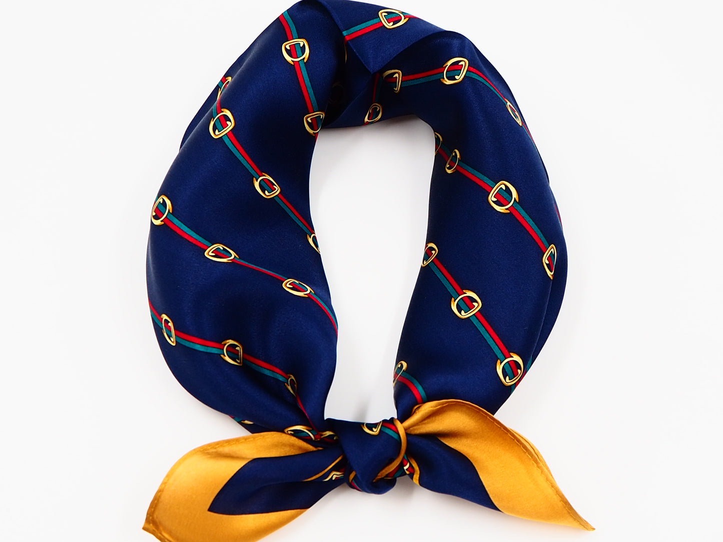 navy silk scarf