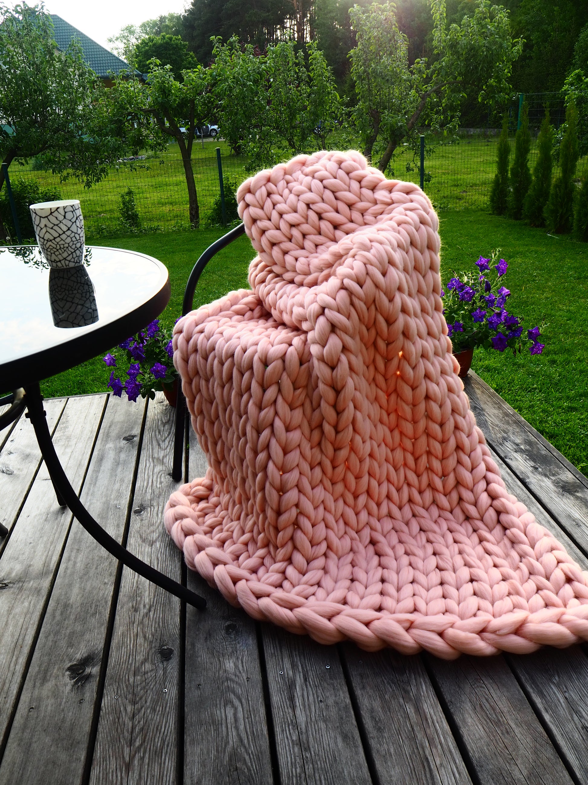 Chunky Knit Blanket - Classic Pattern – PinkUnicornStudio