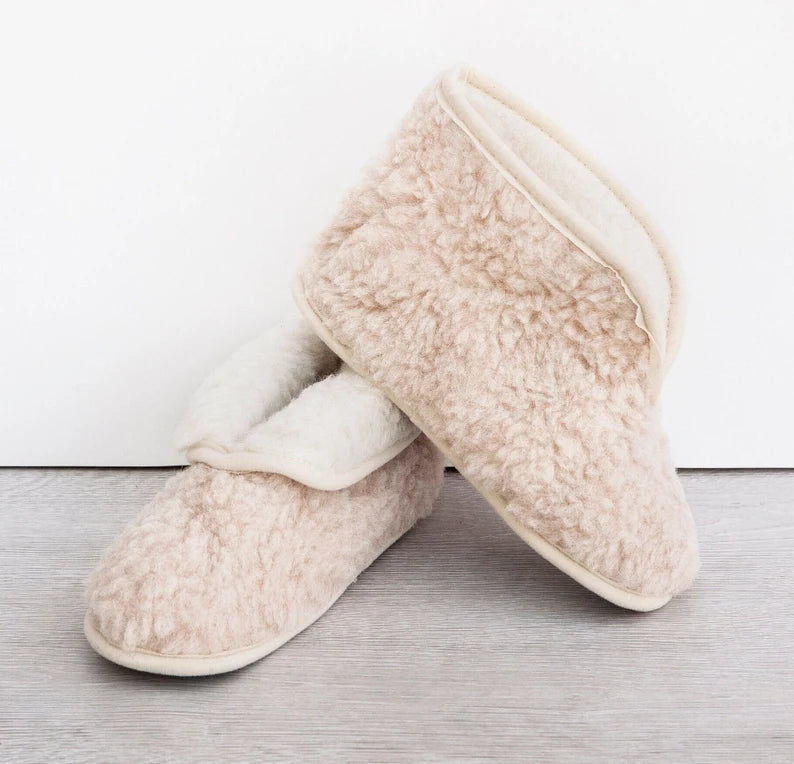 Shearling discount wool slippers